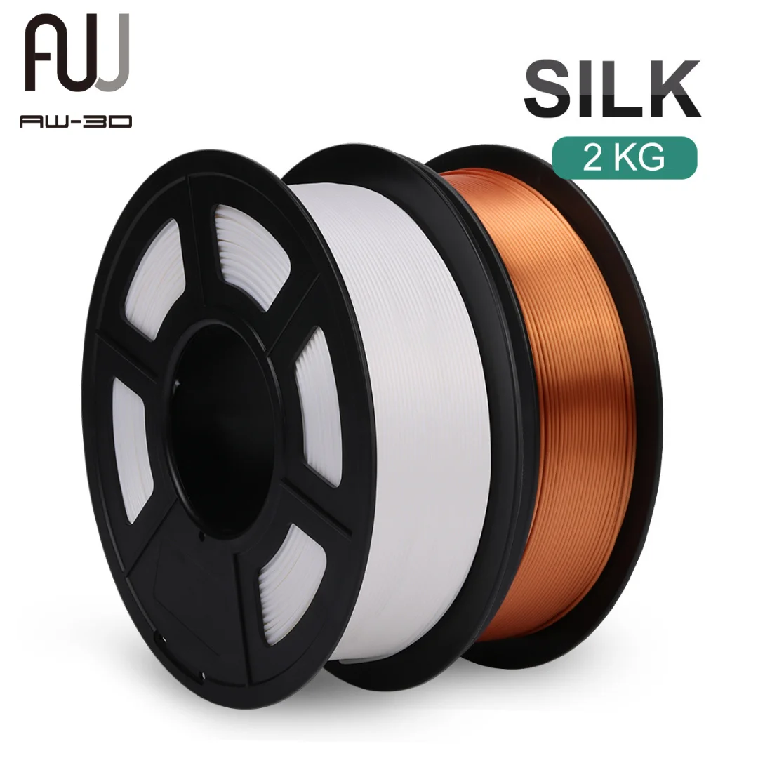 

PLA SILK Filament 1KG x2 Rolls 1.75mm Silk Texture High Toughness FDM 3D Printer Printing Tolerance 0.02mm Material Free Ship AW
