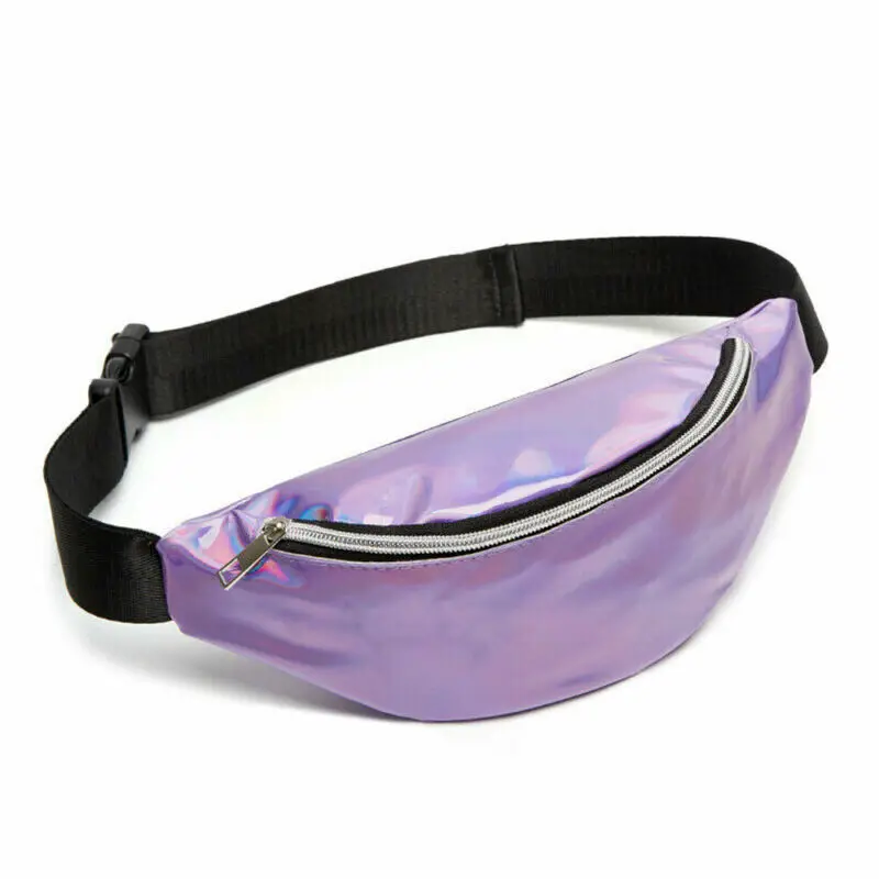 

Women Travel Waist Fanny Pack Money Belt Wallet Glitter Multicolor Bum Bag Pouch