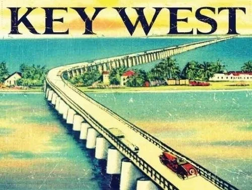 

Retro tin paintings New Tin Sign Key West Florida Aluminum Metal Sign