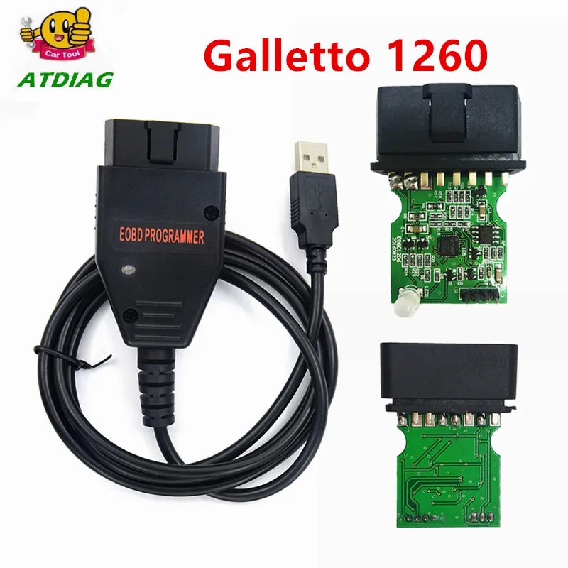 Galletto 1260 ECU чип Тюнинг инструмент FTDI автомобильный диагностический инструмент EOBD/OBD2/OBDII Automotriz ECU Flasher программист сканер