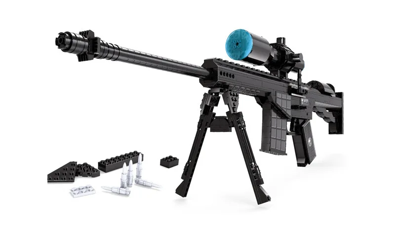 527 шт. M107 снайперская винтовка супер вооружение строительных блоков DIY Собранный