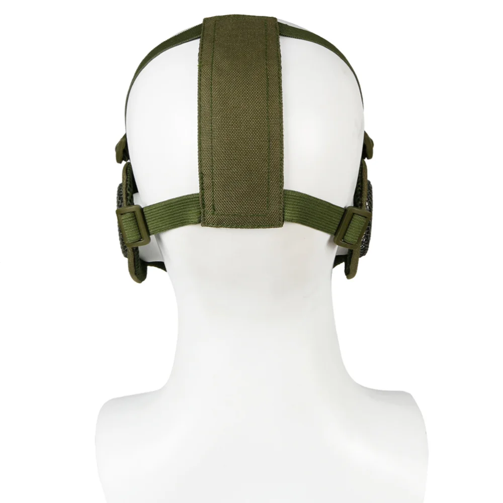 

Airsoft and Paintball CS Foldable Half Face Low-carbon Steel Mesh Style Comfortable Adjustable Protective Mask