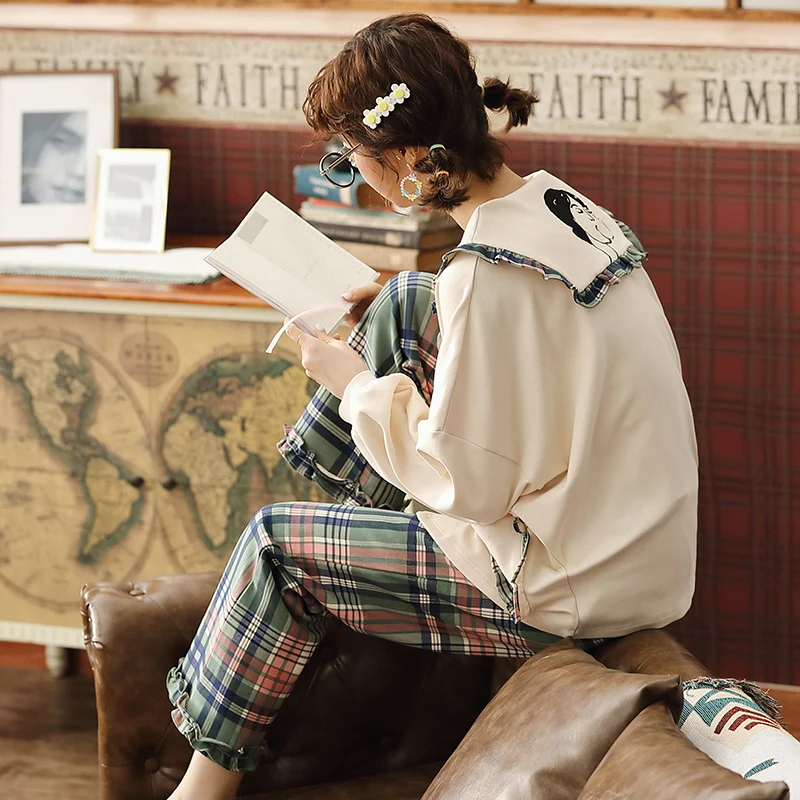 JRMISSLI сексуальная Хлопковая пижама набор новинка для женщин с длинным рукавом