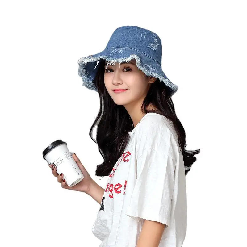 

Soft-brimmed Cowboy Hat Fisherman Hat Female Summer Korean Joker Japanese Small Fresh Soft Girl Literature Denim Bucket Hats