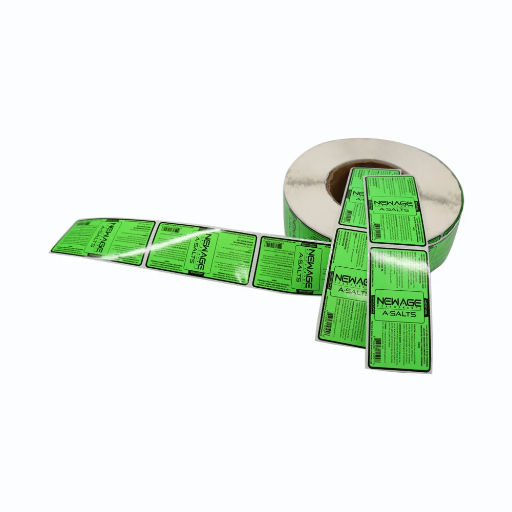 

Custom Glossy Stickers Rectangle Logo Adhesive Stickers Labels with Barcode Customized Bottle Labels