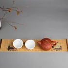Поднос для чая в китайском стиле, салфетка, водонепроницаемая скатерть, чайный коврик, аксессуары для чайной церемонии, Бамбуковая занавеска ручной работы, подарок