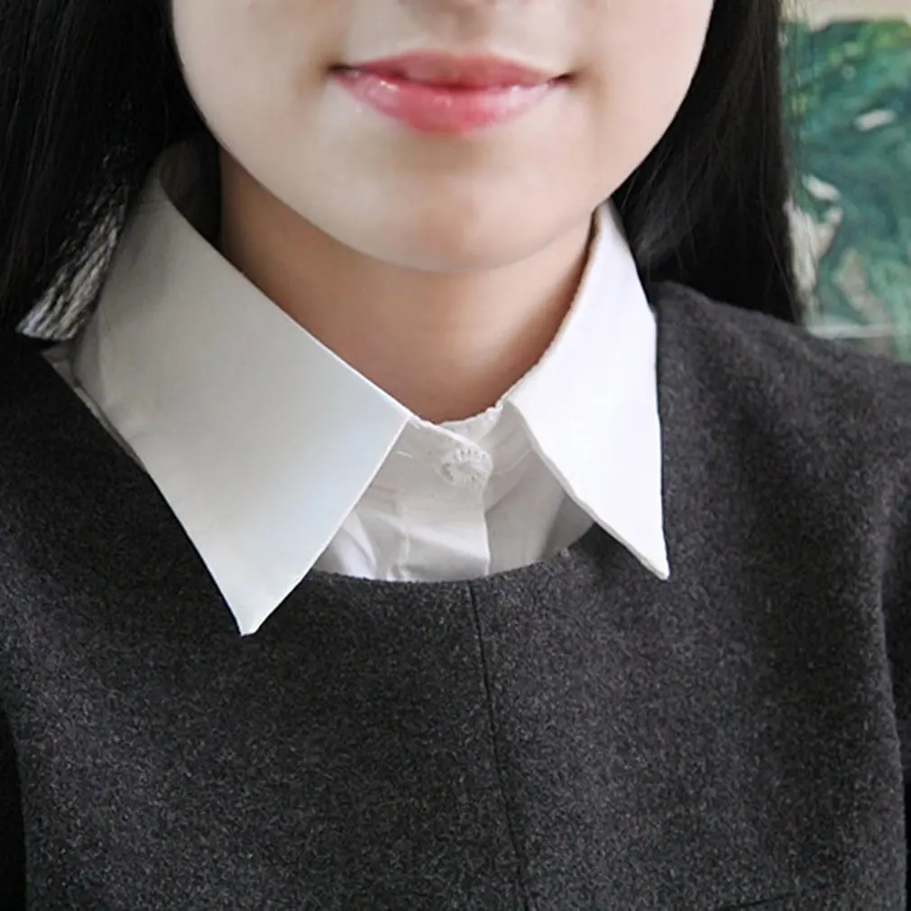 

Office Ladies Blouse white fake collar turndown collar 2019 Fashion Elegant Women Fake Half Shirt Detachable Female Clothing