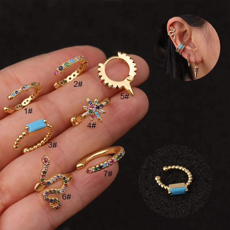 

New U-Shaped Ear Clip Helix Cartilage Conch Fake Piercing Jewelry Adjustable CZ Ear Piercing Earring Cartilage Piercing Jewelry