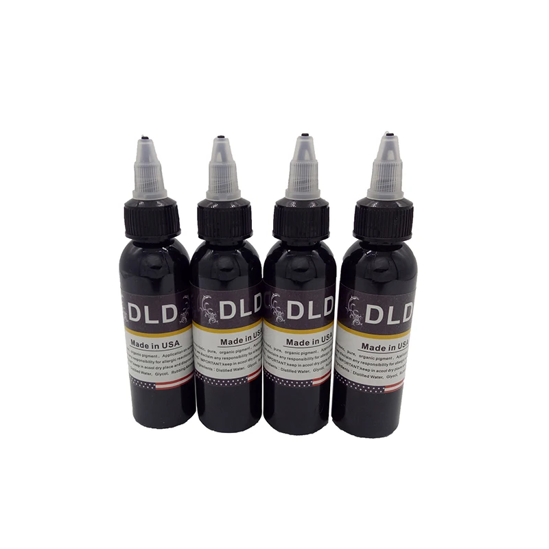 

4 Bottle 4oz Tattoo Ink Pigment Set Kits Body Arts 60ml black Professinal Beauty Permanent Makesup Paints