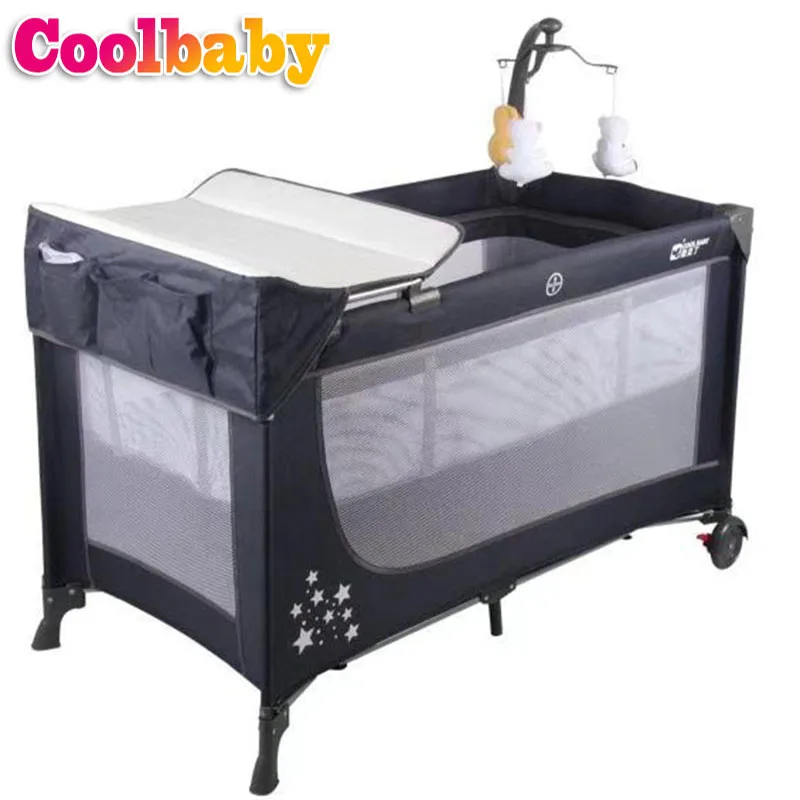 Coolbaby детский манеж забор для детей многофункциональная раскладушка переносная детская колыбель с москитной сеткой