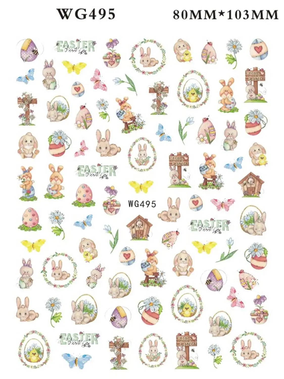 Easter Day 1Pcs 3D Nail Art Stickers Cartoon Rabbit Chick Cute Design Adhesive Decorations Festival DIY | Красота и здоровье