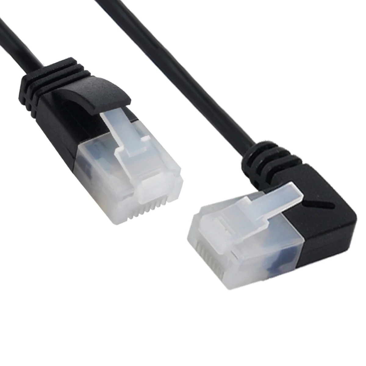 

Ultra Slim Cat6 Ethernet Cable RJ45 Right Angled to Straight UTP Network Cable Patch Cord 90 Degree Cat6a Lan for Laptop Router
