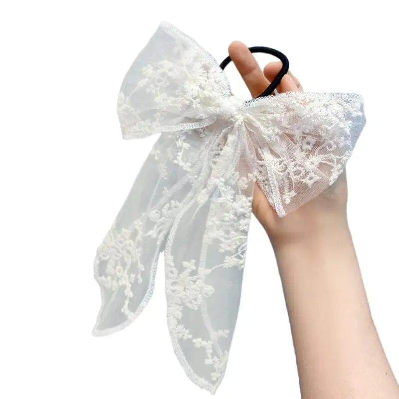 Заколка для волос женская винтажная с кружевным бантом| |