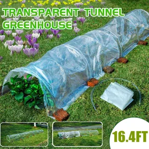 5 м длинный тоннель для сада, парника, регулируемая защита для выращивания растений, Прозрачный ПЭ для сада, укрытия для растений, фермы, сельского хозяйства