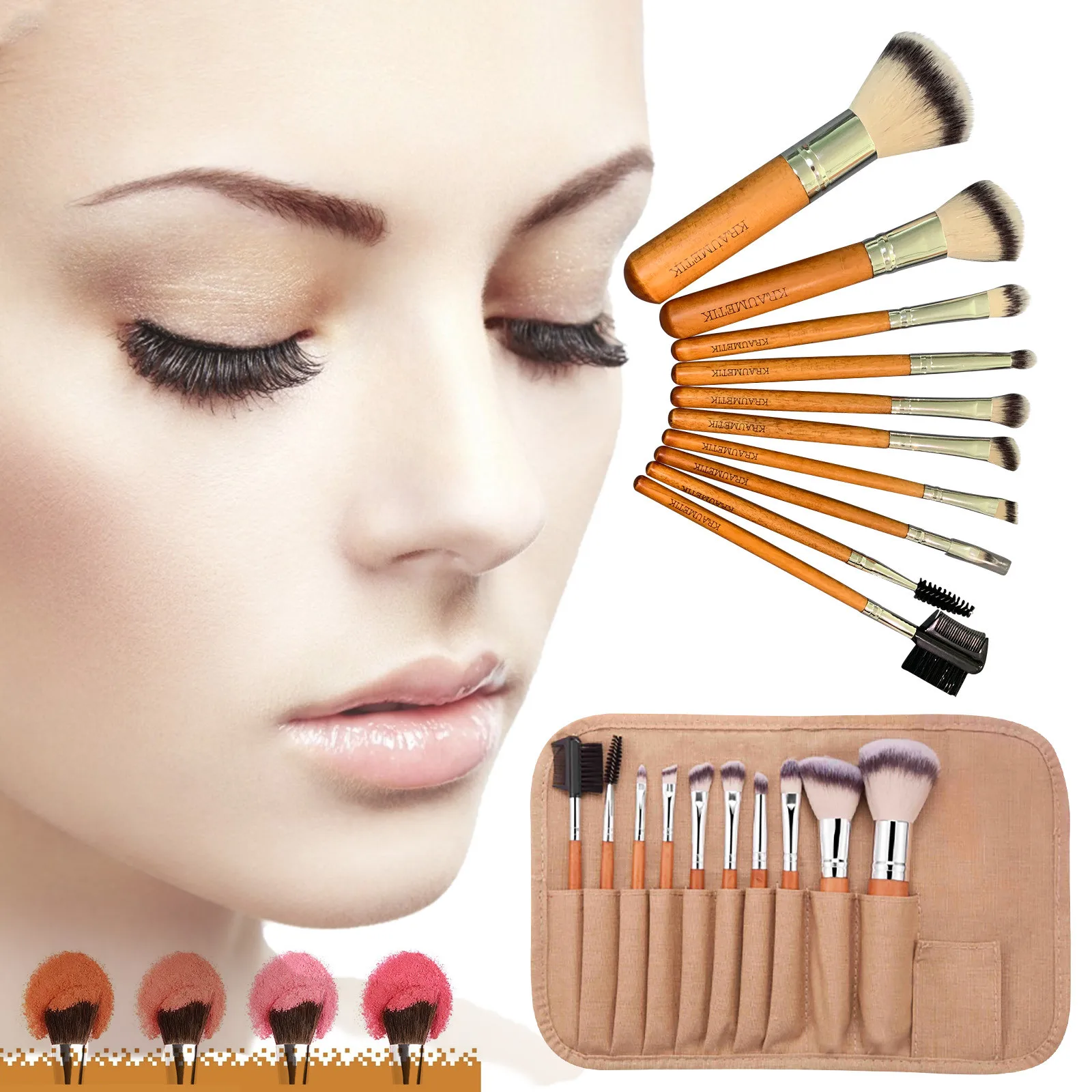 10 шт./компл. наборы кистей для макияжа мягкие переносные тени век консилер румяна