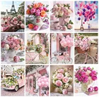 Алмазная живопись 5d сделай сам, картина с розовыми цветами, искусство, алмазная вышивка, набор мозаики для велосипеда, украшение для дома, ручная работа, детский подарок