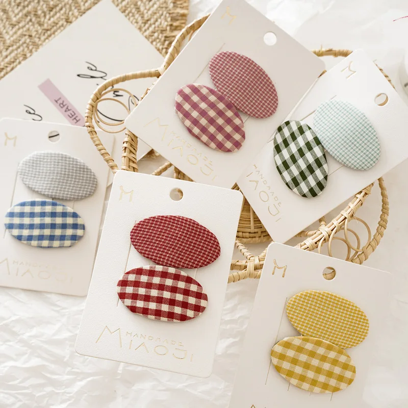 Детские шпильки для волос костюм девочки милый BB клип карамельный плед заколки