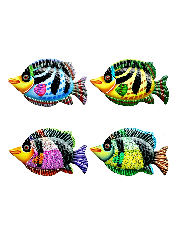 

Metal Fish Wall Art Decoration Hanging Fish Statue Ornaments For Garden Lawn Fence Home Living Room Patio Porch Pool Show