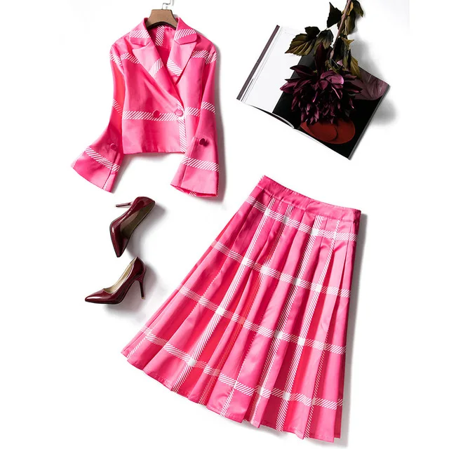 2021 Новое поступление осень зима юбка костюмы для женщин Блейзер пиджак Топы