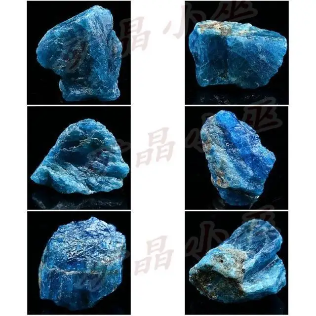 

Natural blue apatite mineral samples