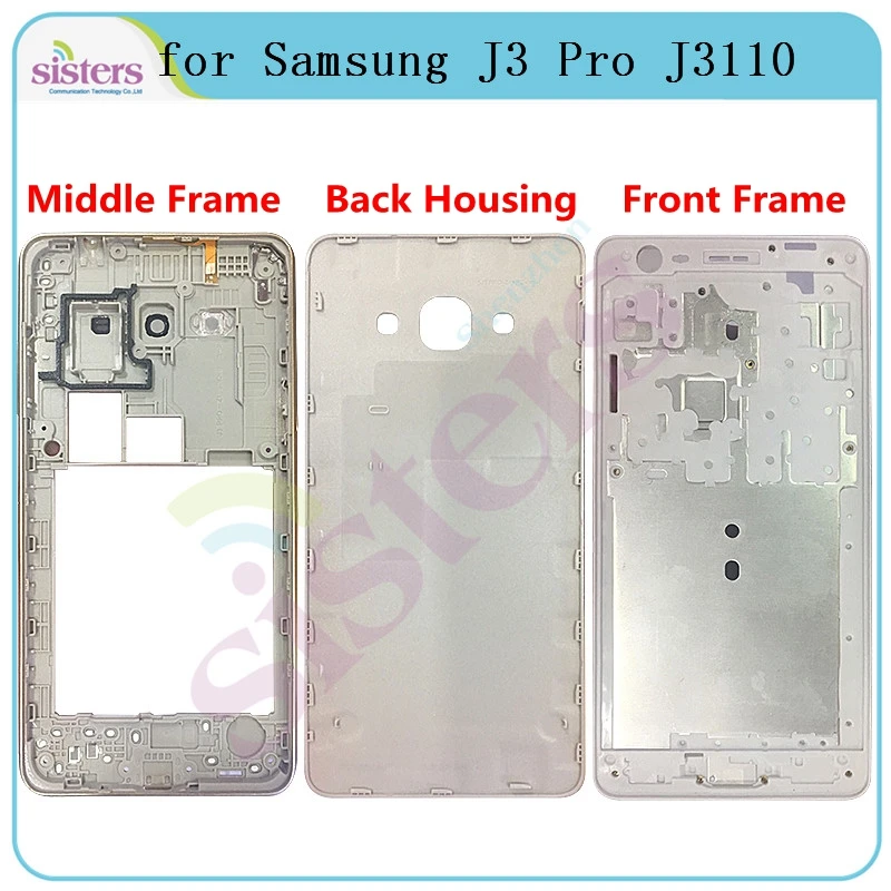 Передняя рамка для Samsung J3 Pro J3110 держатель экрана средняя J3Pro задний корпус задняя