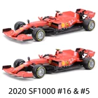 Гоночный Автомобиль Bburago Ferrari 2020 SF1000 #16 #5 SF90 SF71H SF16H #7 F1, модель автомобиля из сплава под давлением