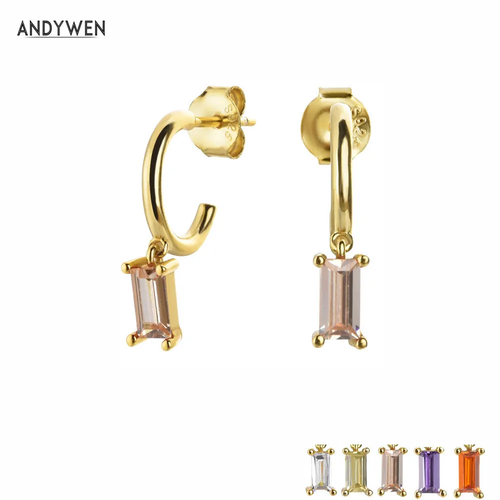 

Женские серьги ANDYWEN, серебристые, золотистые, шампанские круглые серьги, новый дизайн 2020, модные женские роскошные украшения