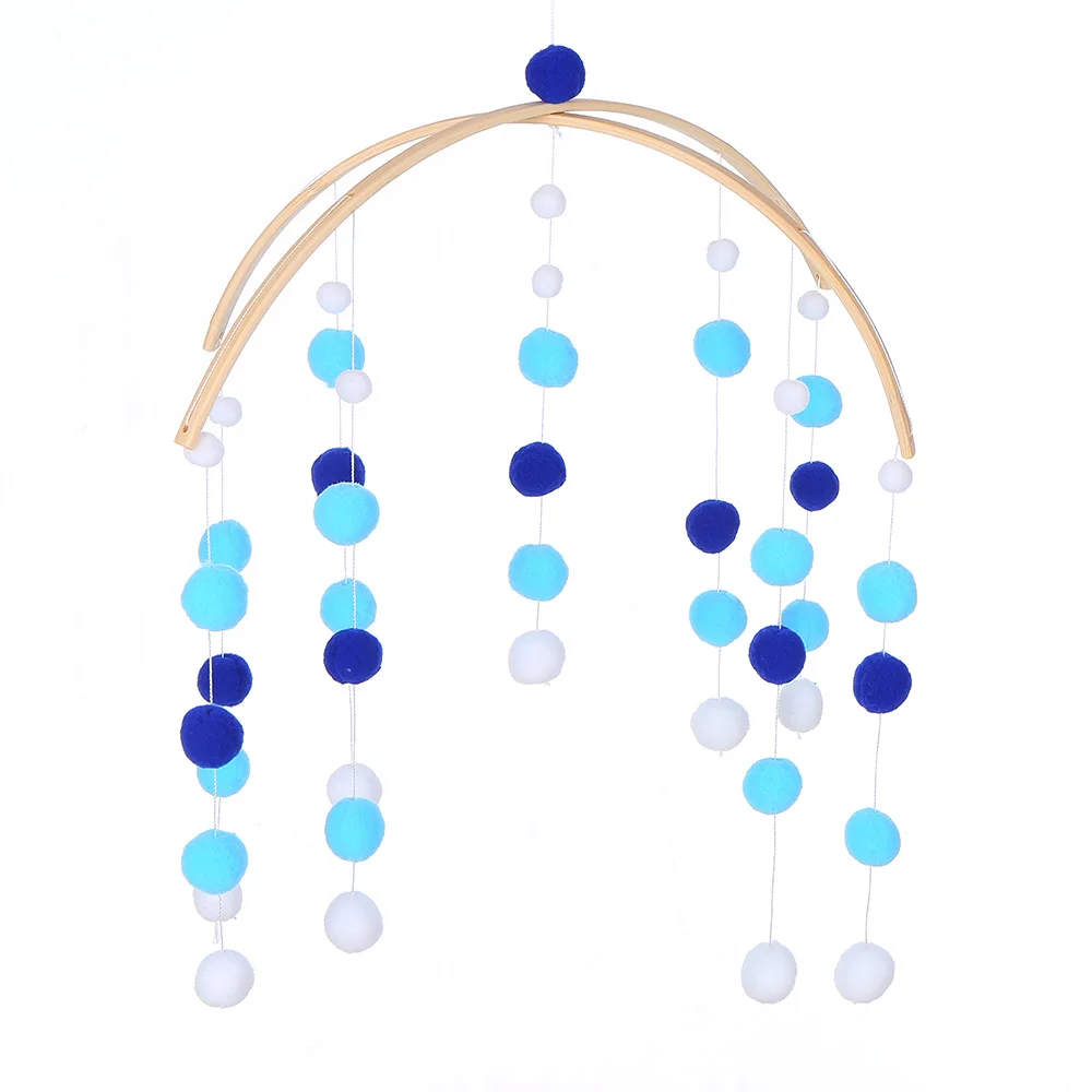 Подвесная деревянная вешалка для детской кроватки с цветным войлочным шерстяным