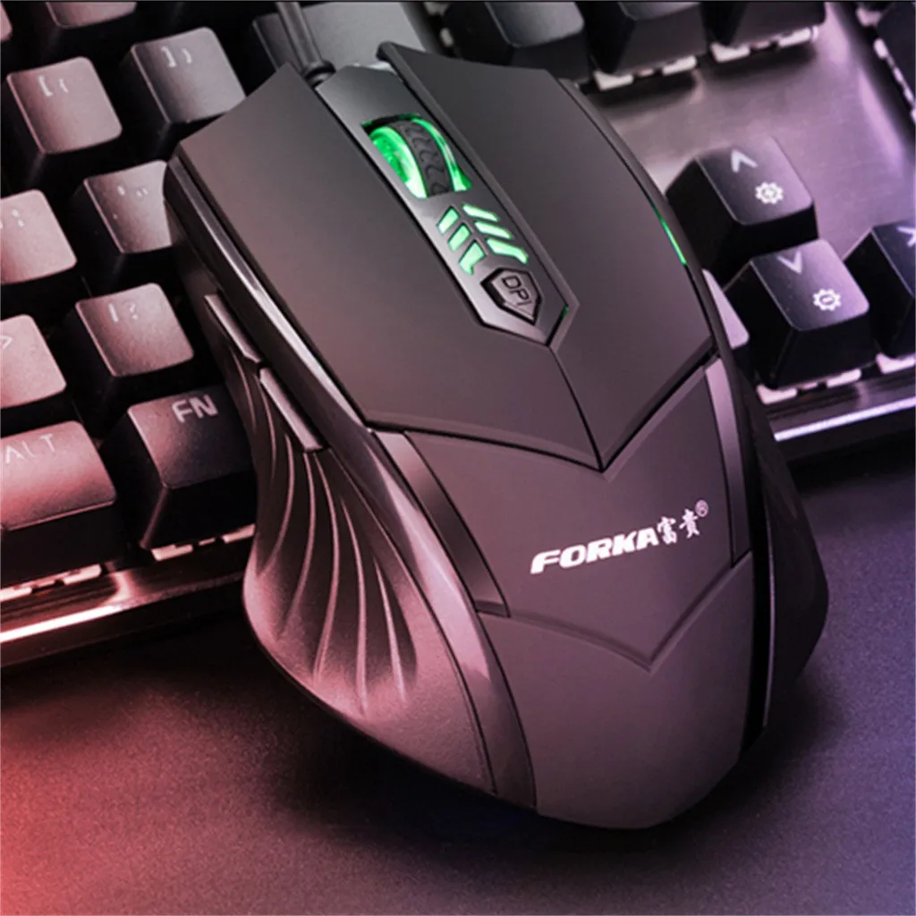 

LED Wired Gaming Mouse Professional 6 Buttons 2400DPI Adjustable Optical Silent Mice Optical Positioning Wired Gaming Mouse