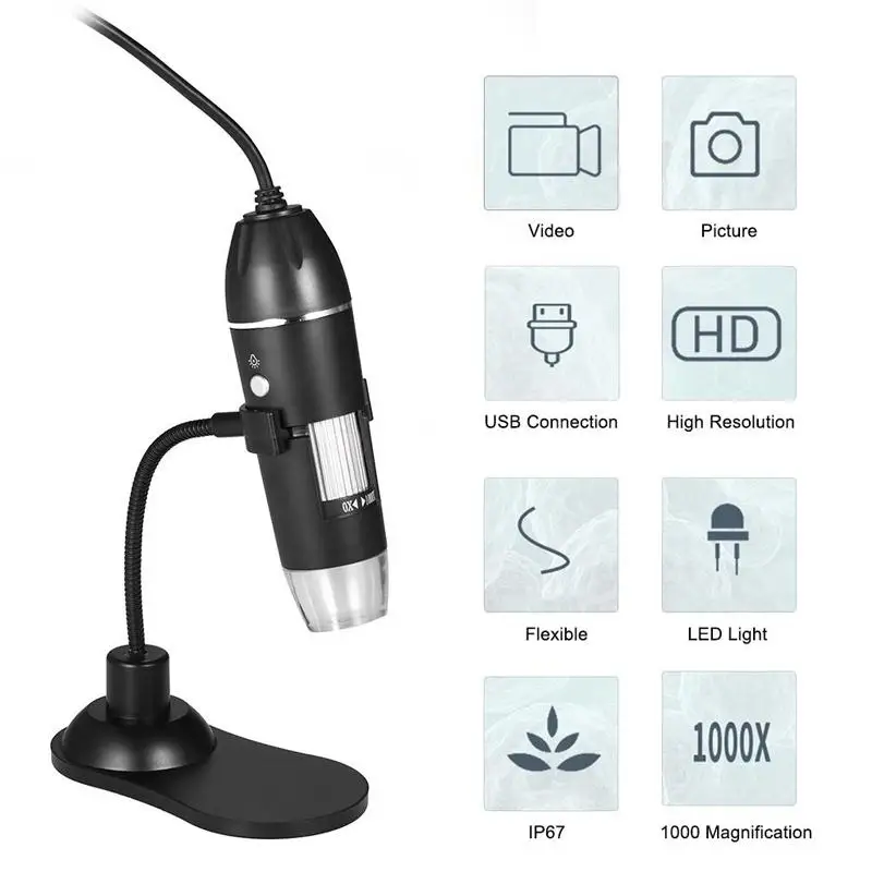 Цифровой микроскоп цифровой зум ручной эндоскоп 0 3 mp 8LED Портативный прочный
