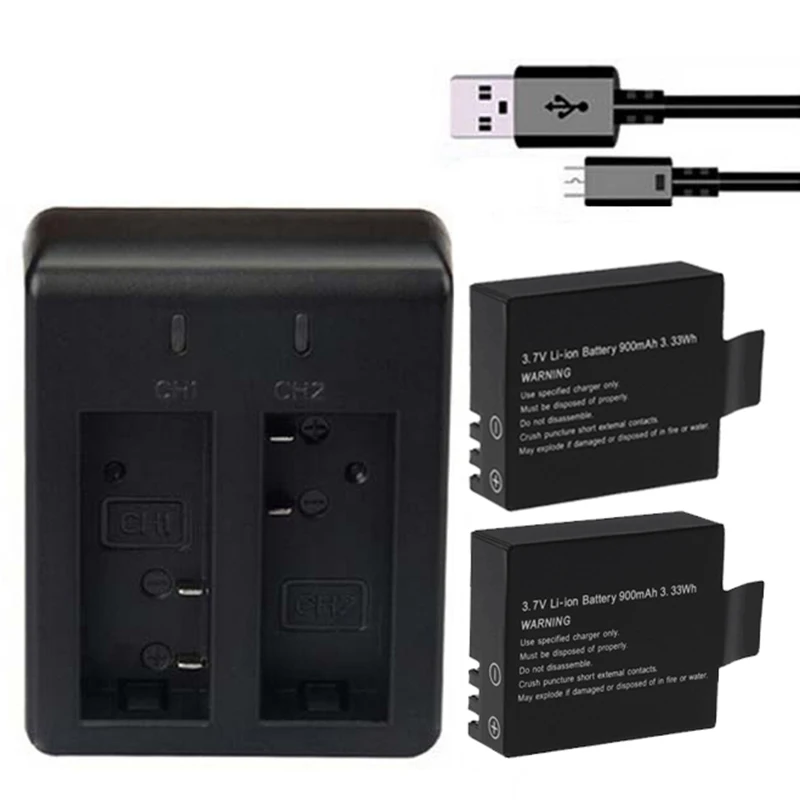 3 7 V 900 мА/ч Перезаряжаемые Спортивная Экшн-камера Камера Батарея для спортивной