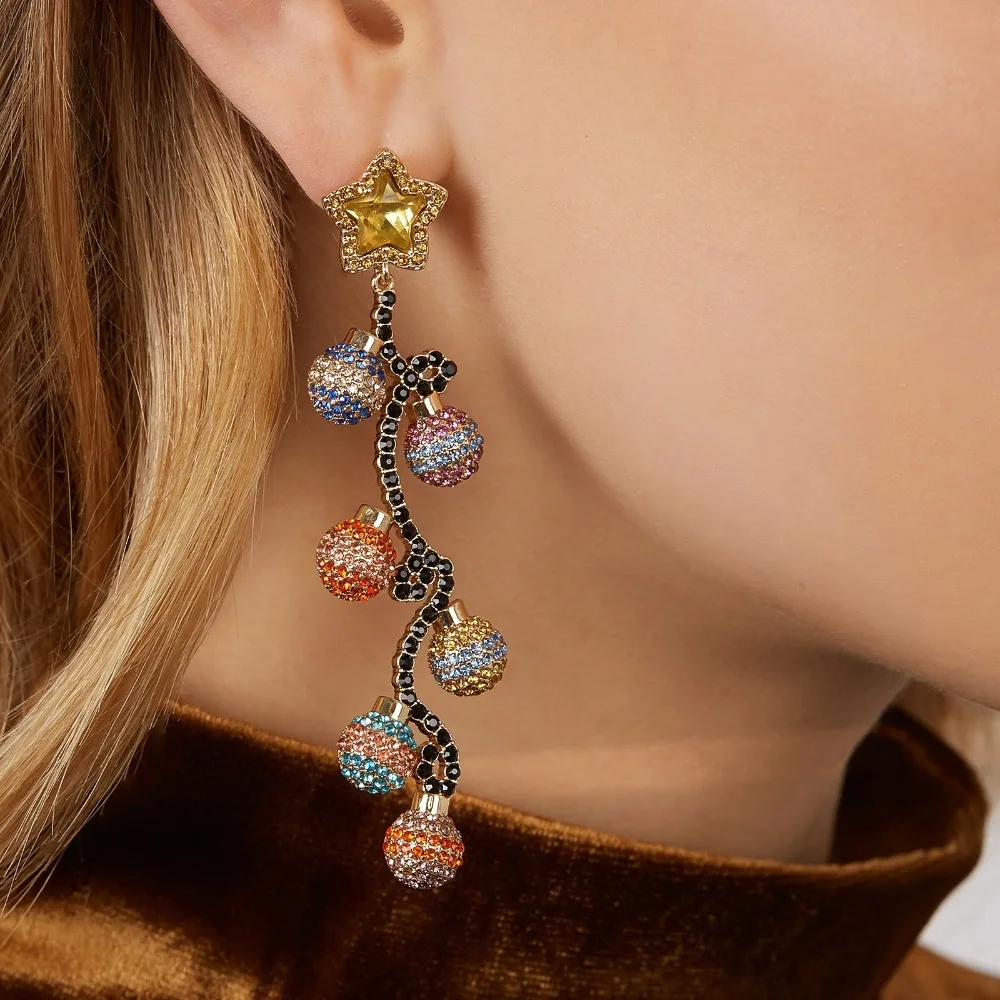 Miwens Bauble Bar, уникальные висячие серьги с бусинами, рудолф, женские серьги ручной работы, украшенные бисером, снеговик, массивные серьги, ювелирные изделия