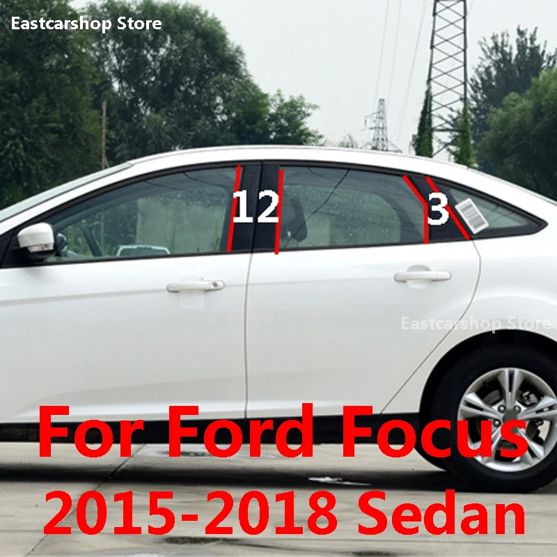 

For Ford Focus 2018 2017 2016 2015 Car Door Central Window Middle Column Trim Decoration Strip PC B C Pillar Accessories