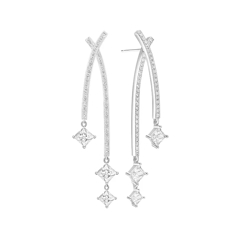 

Женские длинные серьги из серебра 925 пробы, с цирконом AAAAA