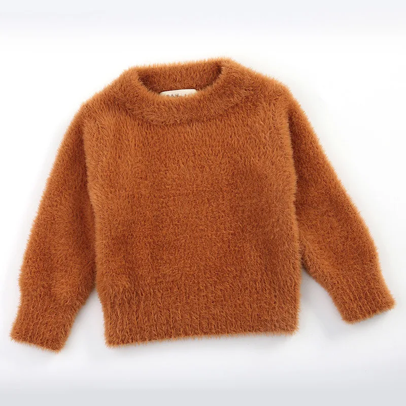 SY4054D Baby Girl Winter Clothes Imitation Mink Jacket Baby Warm Coat Christmas Sweater Sweaters For Girls 1-4 Years Old Kids Sweater - Цвет: SY4054D