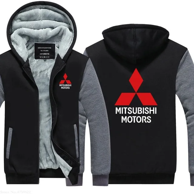 Зимняя мужская повседневная флисовая толстовка на молнии для Mitsubishi пальто
