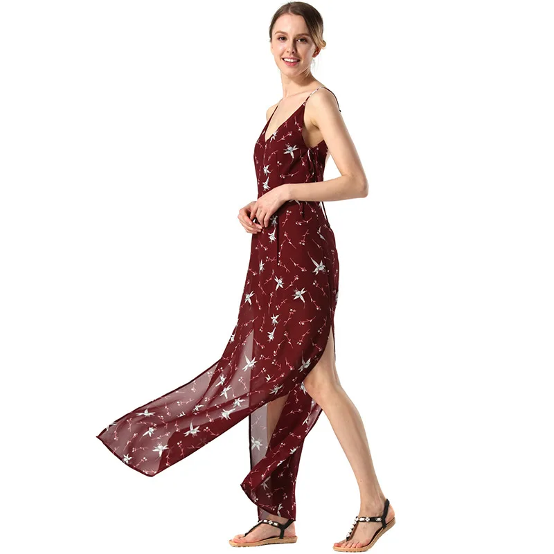 

Детское летнее платье с разрезом, V-образным вырезом, без рукавов