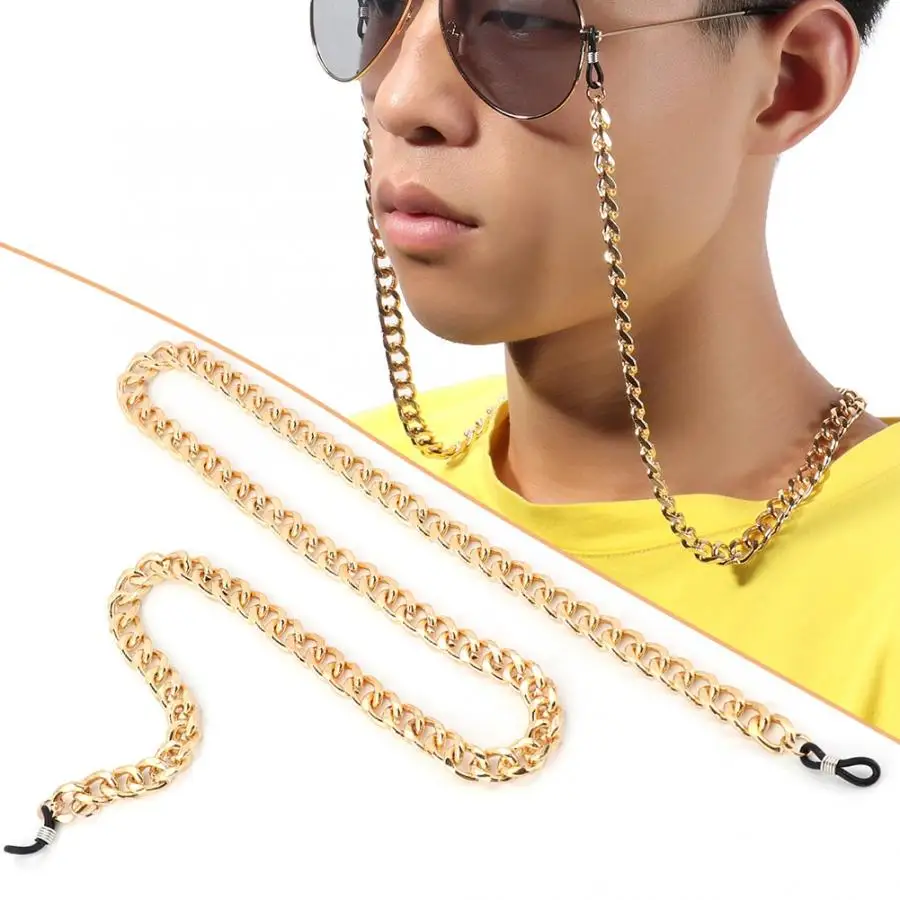 Мода сплав унисекс для мужчин и женщин цепочка очков большое кольцо очки шнур