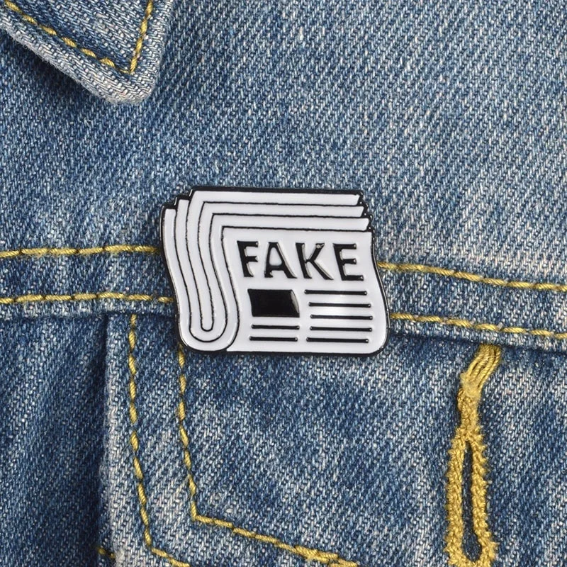 Искусственные булавки поддельные новостные броши забавные значки искусственные