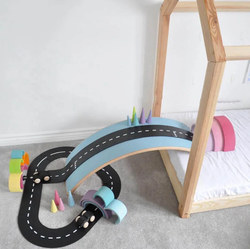 Игровой Дорожный Коврик-пазл напольный гибкий автомобильный Коврик сделай сам