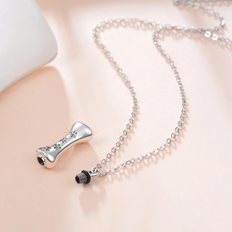 1pcs/2pcs Pet Loss Dog Bone Cremation Urn Pendant Necklace Ashed In Stainless Steel Jewelry | Украшения и аксессуары