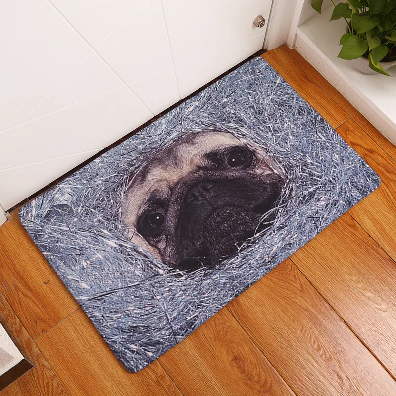 Zeegle милых Мопсов печатные дверные маты пола ковер детский Спальня коврик ног