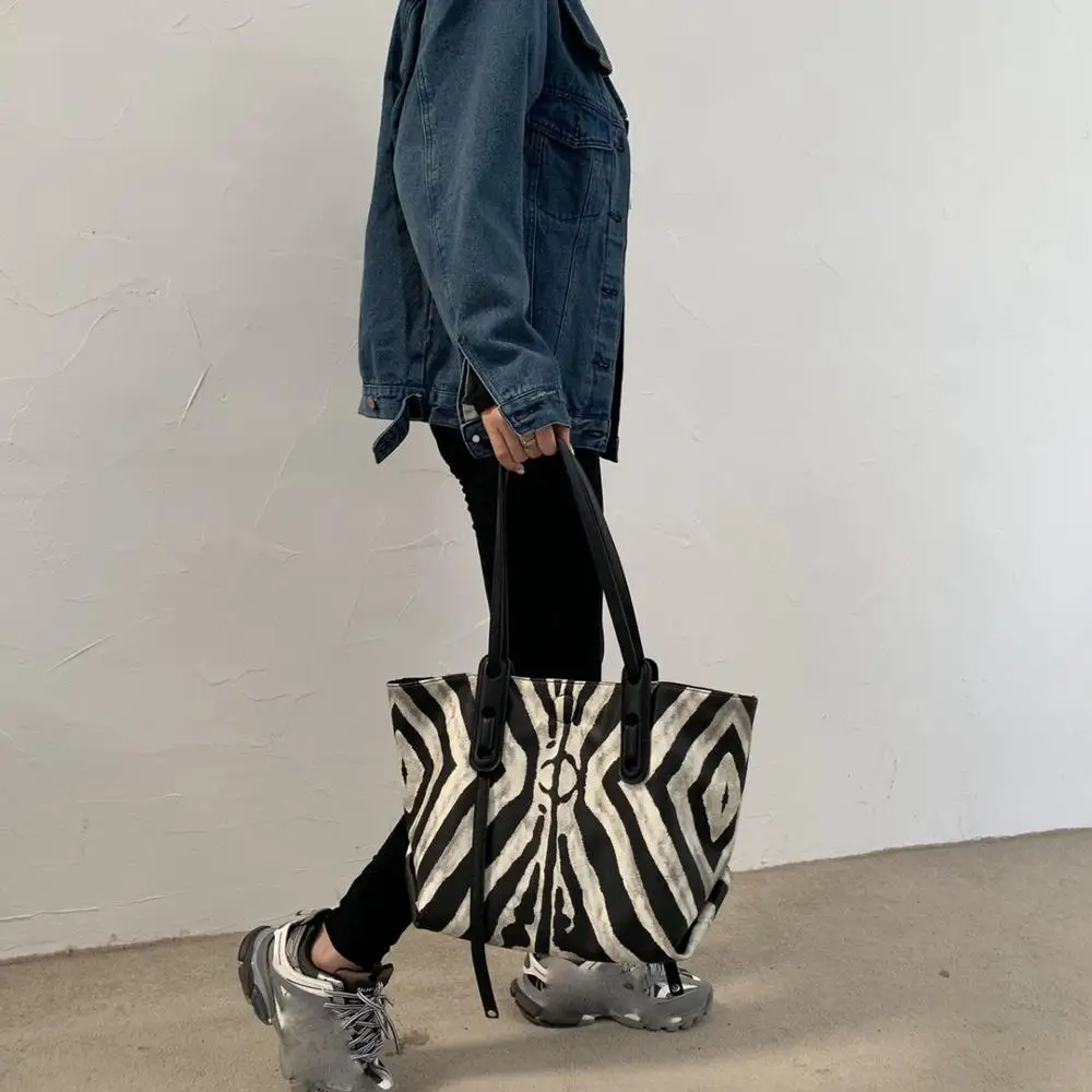 Новые модные женские сумки zebra мягкая сумка для покупок из искусственной кожи