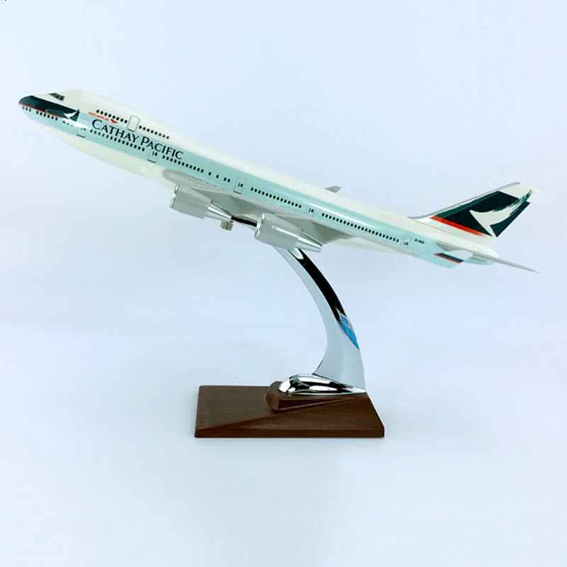 

32CM Airplanes Hong kong CATHAY PACIFIC airways Boeing B747 model toys aircraft diecast Resin plane gifts Collectible Display