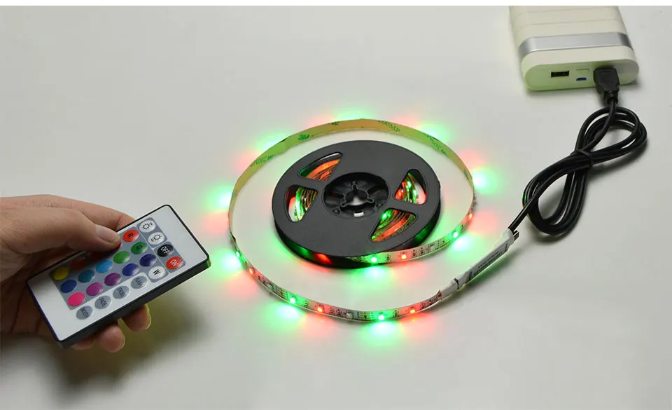5 м USB Светодиодная лента светильник 5 в USB кабель питания DIY RGB светодиодный ТВ ПОДСВЕТКА лента Диодная лента PC спальня кухонный Декор светодиодный светильник для дома