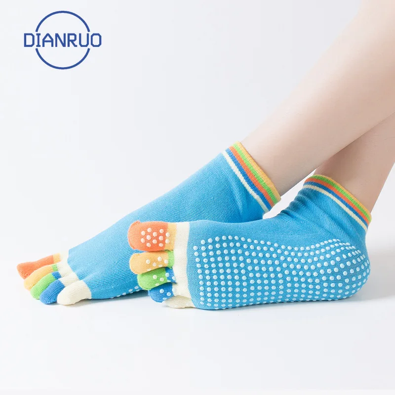 Новые стильные носки для йоги DIANRUO женские танцевальные Нескользящие хлопковые