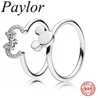 Кольцо Paylor из стерлингового серебра 925 пробы с прозрачным кубическим Минни, кольца для женщин, модные ювелирные изделия для пар, женский подарок, Прямая поставка