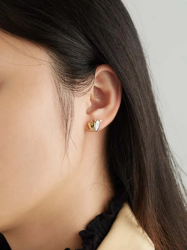 

ZEMIOR 925 Sterling Silver Stud Earrings Angel And Demon Heart Cubic Zirconia Earring For Women Anniversary Girl Fine Jewelry