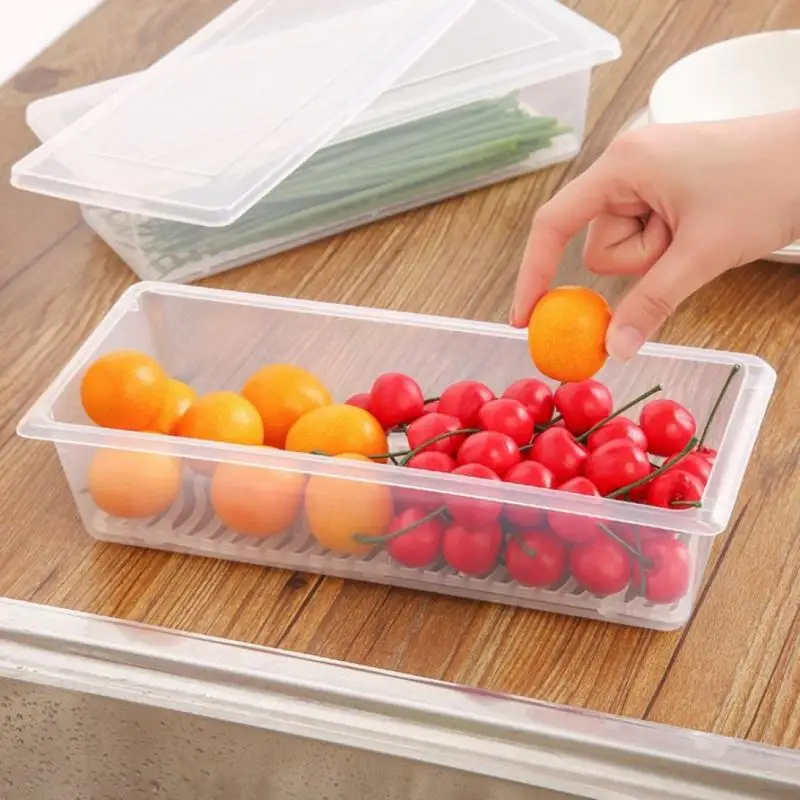 

Drawer Grganizer Storage Boxes Refrigerator Fridge Drain Space Saver Containers Holder Storage Rack Box Tray egetable Keep Fresh