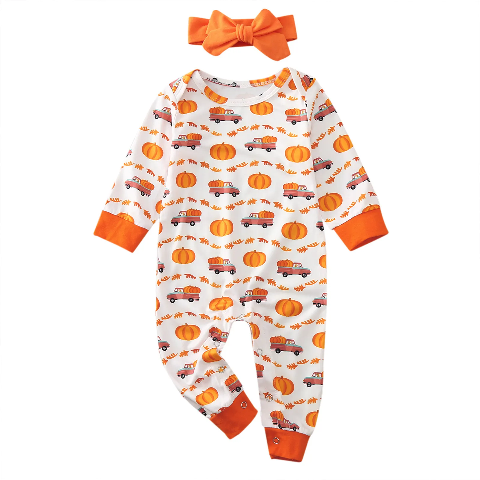 Женский Длинный комбинезон с принтом тыквы + повязка на голову |